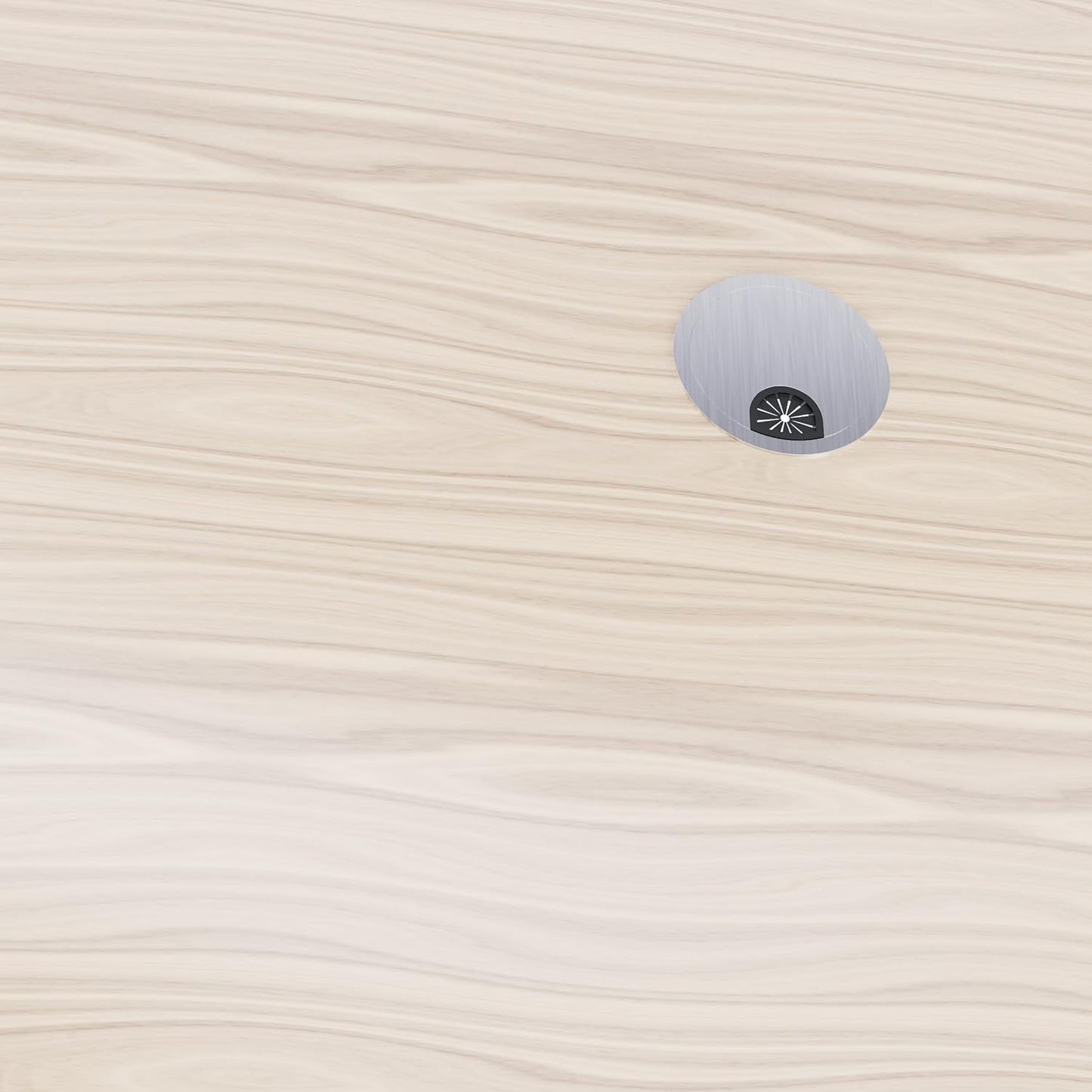 Desk Grommet 3-1/8 Inch 80mm, Zinc Alloy Computer Desk Wire Hole Cover, Office Desktop Cord Cable Hole Metal Ring, Brushed Silver