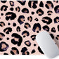 ITNRSIIET Mouse Pad with Stitched Edge Premium Textured Smooth Precise Operation Waterproof Washable Non-Slip Rubber Base Desktop Protection Mat, 10.2×8.3×0.12 inches, Leopard Black Purple
