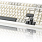 YUNZII YZ98 Gasket Mechanical Keyboard,99 Key Hot Swappable BT5.0/2.4G/USB-C Wireless NKRO 98% 1800 Layout with RGB LED Backlit for Linux/Win/Mac(White, Cocoa Cream V2 Switch)