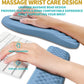 Hokafenle 2 in 1 Ergonomic Mouse Pad Wrist Support & Wrist Rest for Computer Keyboard Set, with Relieve Carpal Tunnel Pain Massage Bulge and Full Memory Gel Design (2In1 Set, Lake Blue)