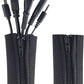 Zipper Cable Sleeve by Wrap-It Storage - 36" x 4" (2-Pack) Black - Cord Organizer and Cable Protector for Desk, Computer, TV Cord Management to Hide and Cover Wire and Extension Cables