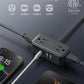 TROND 360° Rotating Flat Plug Power Strip, 10FT Extension Cord with 4 USB Ports, 4 Wide Spaced AC Outlets, Wall Mount, 900J Surge Protector for Office Travel Dorm Room Essentials, Black