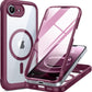 Miracase Magnetic for iPhone 16e Case Full-Body Phone with Built-in Glass Screen Protector, [Compatible with MagSafe] Military Drop Proof 16E Cover Bumper 6.1 inch, Plum