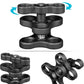 MINIFOCUS 2PCS 1'' Aluminum Triple Holes Ball Clamp Mount for Underwater Diving Light Arms Tray System, Photography Diving Camera, 360° Clip for GoPro Action Camera Flashlight Arms System