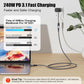 CABLEDECONN USB C 3.2 Gen-2 Extension Cable 0.5M 1.6FT Thunderbolt 3 240W Fast Charging Cable Male to Female Data Transfer 20Gbps 48V/5A Type-C Cable 4K Video Output Compatible with MacBook