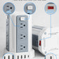 Power Strip Surge Protector, 10 Ft Extension Cord with 12 AC Multiple Outlets 4 USB (1 USB C), SMALLRT Power Tower Desktop Charging Station (White, 10 FT)