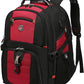 SHRRADOO Extra Large 50L Travel Laptop Backpack with USB Charging Port, College High School Backpack Airline Approved Business Work Bag Fit 17 Inch Laptops for Men Women,Red