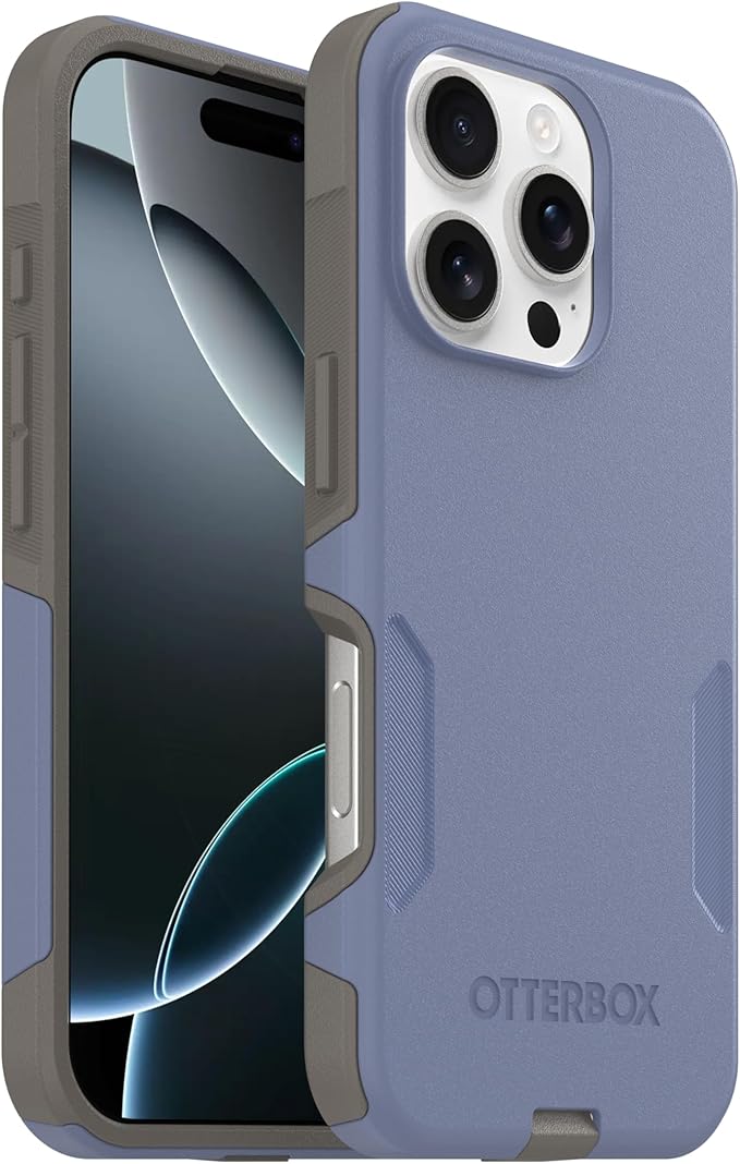 OtterBox iPhone 16 Pro (Only) - Commuter Series MagSafe Case - Spiced Orchid (Blue & Grey) - Built-in Magnets - Slim & Tough - Pocket-Friendly - with Port Protection
