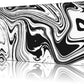 Mouse Pad Large Black and White Fluid Non-Slip Gaming Desk Mat with Stitched Edge Laptop Keyboard Desk Pad for Work Home Gaming (35.4 x 15.7 Inches)
