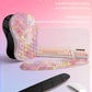 Hokafenle 2in1 Combination, Wave Keyboard Wrist Rest and Ergonomic Curvature Mouse Pad Wrist Support for Relieve Wrist Pain, Filled with Soft Cushion Memory Foam, Golden Pink Marble