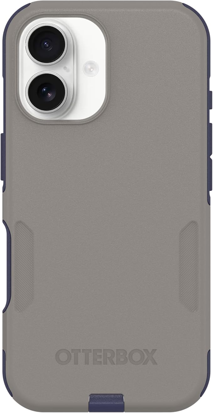 OtterBox iPhone 16 (Only) - Commuter Series MagSafe Case - Fogbound Blue (Grey & Blue) - Built-in Magnets - Slim & Tough - Pocket-Friendly - with Port Protection