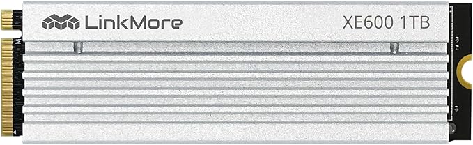 LinkMore XE600 1TB M.2 2280 SSD, PCIe Gen4 NVMe Internal Gaming Solid State Drive with Heatsink, Up to 7200 MB/s, Compatible with PlayStation 5, PS5