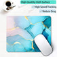 Golden Textured Teal Marble Custom Mouse Pad with Non-Slip Rubber, Small Square Design for Wireless Laptop & Computer Mouse Pads for Desk, 9.5 x 7.9 inch Smooth Surface for Gaming & Office