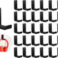 Weewooday 32 Pcs Headphone Hanger Headphone Holder Wall Hook Desk Bulk Adhesive Headset Wall Mount Stand General Purpose (Black)