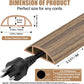Floor Cord Cover Self Adhesive Cord Hider,3.3FT Cable Management, Extension Strip Protector for Wires, Prevent Cable Trips for Offices, Gyms, Exhibitions Cavity:0.47"(W) x0.35(H) Woodsmokedbrown