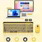 seenda Bluetooth Keyboard and Mouse for iPad, CTU-301 Multi-Device Bluetooth + 2.4G Wireless Keyboard Mouse with Tablet Holder for MacBook/Windows Computer, iOS/Andriod Tablet Phone, Yellow