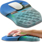 Ergonomic Slope Mouse Pad Wrist Support, Wrist Rest Mousepad for Carpal Tunnel Pain Relief with Massage Bulge and Slow Rebound Memory Foam (12x8 inch, Beach Coconut Trees)