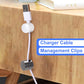 3 Sets Charger Holders for Cords, Adjustable Cable Anchor Holders, Adhesive Metal Cord Clips, Cable Management Wire Organizers for Desk, Office, Nightstand - Black, Red Bronze, White