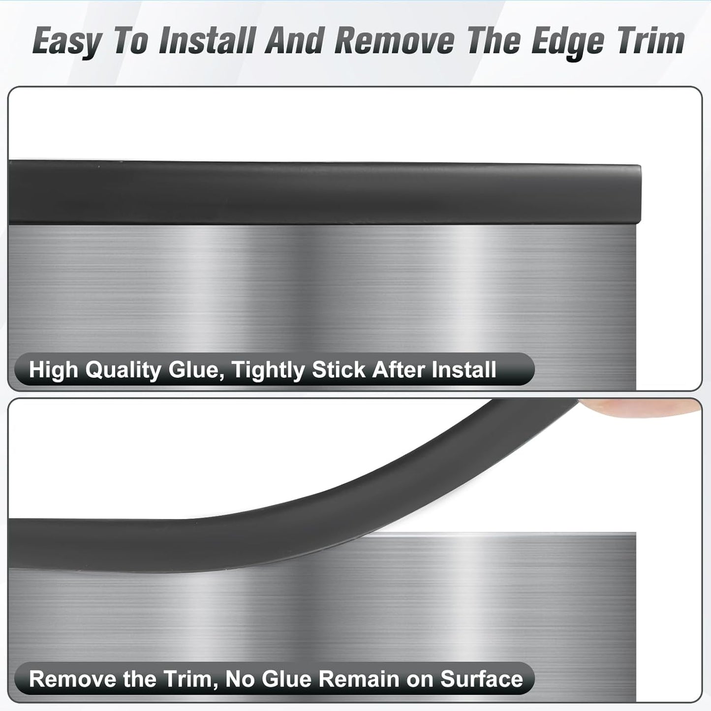 Edge Trim, 1/16" Rubber Edge Trim, Flexible Self Adhesive U Channel Edge Protector for Sharp Edge, Sheet Metal and Car Doors, Peel and Stick Car Door Edge Guard, Black Color, 20Ft