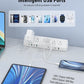 45W Fast Charging Station,Desk Clamp Power Strip,4 PD USB-C Ports,5 AC Outlets,Surge Protector Power Strip, 14AWG Heavy Duty Cord, Fits 1.9" Tabletop Edge (White, 10 FT Cable)