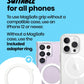 OnTheGrip Cute Natural Seashell Design Round Shape Collapsible Mobile Phone Grip Stand Holder for Smartphone Tablet Cell Phone Accessory (Violet)
