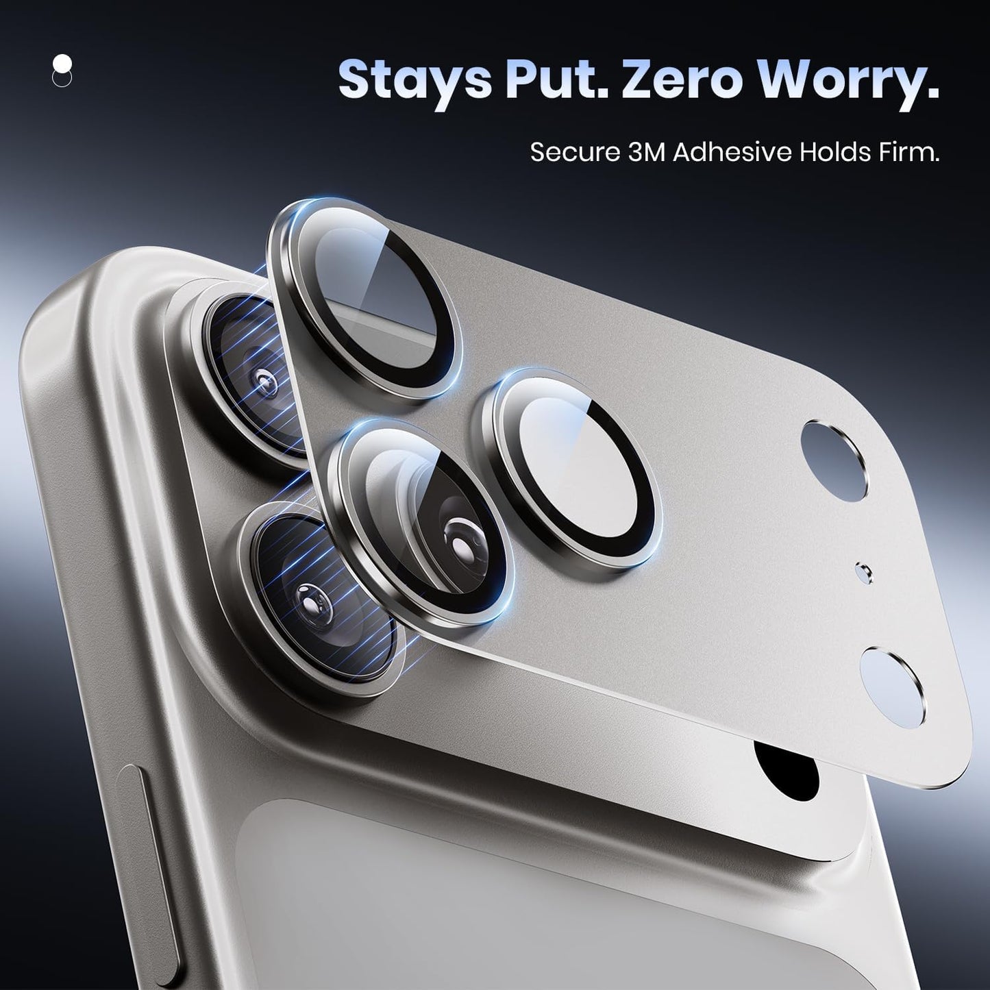 Hoerrye for iPhone 17 Pro Max Camera Lens Protector - [12FT Shatterproof Military Grade] [Strong Adsorption] Metal 9H+ Tempered Glass Camera Screen Full Protective Cover Case Friendly,Gray