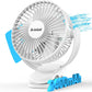 usb Personal Clip on Fan 2400mAh Battery Operated 6in, Type C, 3 Speed, 720 adjustment, Small Portable Fan for Table, Bedroom, Desk, dormitory, Camping, Stroller, Golf Cart