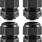 4 Pcs 1"(17-25mm) NPT Nylon Cable Gland Joints with Gaskets, IP68 Adjustable Lock Nut Strain Relief Cord Grip Waterproof Cable Glands - UL Listed and RoHS Compliant