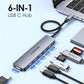 LENTION 6-in-1 USB C Hub Dock with a 4K @60HZ HDMI Display, 4 XUSB-C 3.2 Gen 2, 10 Gbps, PD 100W Charging and for iPhone15 Series, New MacBook Pro, Mac Air, More (CE33, Space Gray)