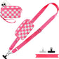 Clip and Go Strap for Phone with Wallet Crossbody, Adjustable Phone Lanyard with Detachable RFID Wristlet Wallet, Phone Strap with Phone Tabs for All Phones, Pink Checkered (L)