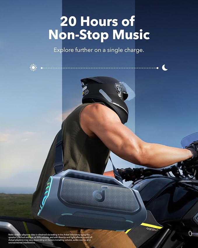 soundcore Boom 2 Plus By Anker, Outdoor Speaker, 140W, 2+2 Channel, BassUp 2.0, 20H Playtime, Fast Charge, IPX7 Waterproof, RGB Lights, Power Bank, Bluetooth 5.3, Portable for Outdoors, Camping, Beach