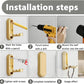 4PCS Gold Foldable Wall Hooks, Metal Folding Hooks Wall Mount, Easy Installation, Suitable for Bathroom Kitchen, Flip Down Hook for Wal l Hanging Coat, Bag, Towel, Key, Hat (Gold)