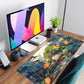 Anime Frog Mouse Pad Desk Mat Cure Frogs On Rainy Days Green Desk Decor Mat, Large Gaming Mouse Pad for Desk Computer Keyboard Laptop, Desk Decor Home Office Accessories for Girl with Stitched Eges