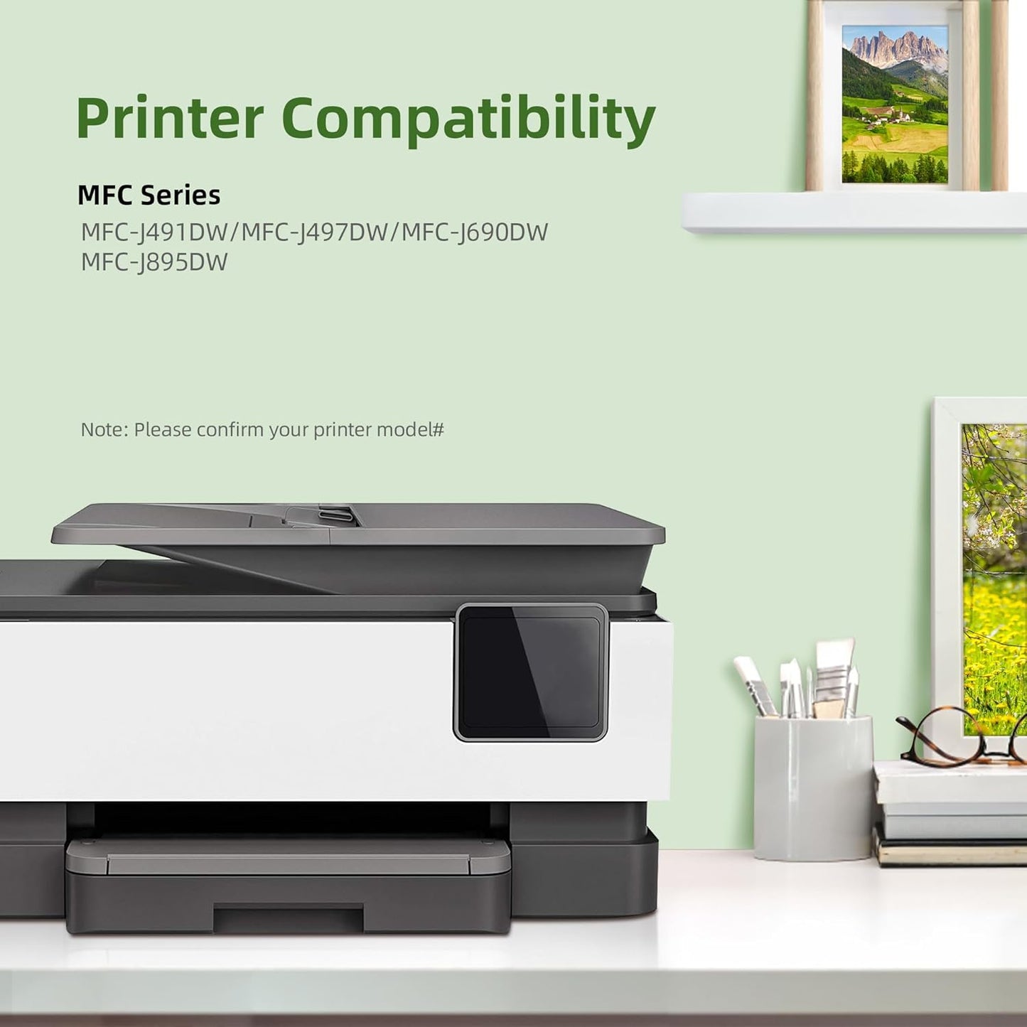 LC3013 Ink Cartridges BK/C/M/Y 5-Pack High Yield 400 Pages/Cartridge Compatible for Brother Ink Cartridges LC3013 LC3011 XL LC3013XL LC3011XL Compatible for MFC-J497DW MFC-J491DW MFC-J895DW MFC-J690DW