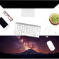 Dynippy Thin Extended Gaming Mouse Pad （31.5 * 11.8 * 0.08 inch） with Stitched Edges Large Mousepad Long XXL Keyboard and Mouse pad Desk Mat for Gaming Office & Home - Mountain Under The Starry Sky