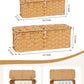 Temary Cable Management Box with Lids, 2-Pack Handmade Cable Organizer Boxes for Home, Office to Hide Cords and Power Strip, Cord Cover Floor Hider Set Woven Rattan Cable Organizer Box