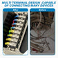 GLOSO Terminal Blocks Double Row Stainless 11 mm Pitch TBC, Marine Grade, 12-22 AWG Cu, 25A/300V - 1 Pack, 4 Poles