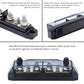 Recoil BBPG4 Bus Bar Positive and Negative 4 x 5/16”(M8) Studs and 4 x #8 Screw Terminals Power Distribution Block Busbar with Ring Terminals 150 Amp Rating
