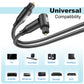 EMK 90 Degree Right Angle Optical Audio Cable [12ft/4M] - 360° Rotatable Digital Toslink SPDIF Cable for Soundbar to TV, Home Theater - Black Fiber Optic Cable with Angled Connector