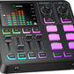 PUPGSIS Gaming Audio Mixer, Audio Interface for PC/Podcast/Streaming, Sound Board with 3.5mm/XLR Mic Input, 48V Phantom Power, Voice Changer, Live Sound Card with DJ Mixer Effects/Bluetooth/4 Channel