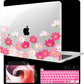 MEEgoodo Case for MacBook Pro 13 inch Case 2022 2021 2020 New A2338 M2/M1 A2251 A2289, Laptop Hard Shell with Keyboard & Camera Cover Compatible with 13 inch MacBook Pro, Bright Pink Flowers