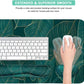 Ergonomic Large Mouse Pad and Keyboard Wrist Rest, Desk Pad for Keyboard and Mouse, 4-in-1 Large Gaming Mouse Pad with Wrist Support for Home Office Study Game-Green Leaves