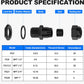 Joinfworld 72pcs Cable Glands Kit Waterproof Strain Relief Cord Connector Grip Weatherproof Cable Pass Through PG7 1/4" 1/2" 3/4" 1" NPT Wire Grommet