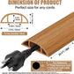 Floor Cord Cover Self Adhesive Cord Hider,20FT Cable Management, Extension Strip Protector for Wires, Prevent Cable Trips for Offices, Gyms, Exhibitions Cavity:0.51"(W) x 0.3"(H) Brown Wood