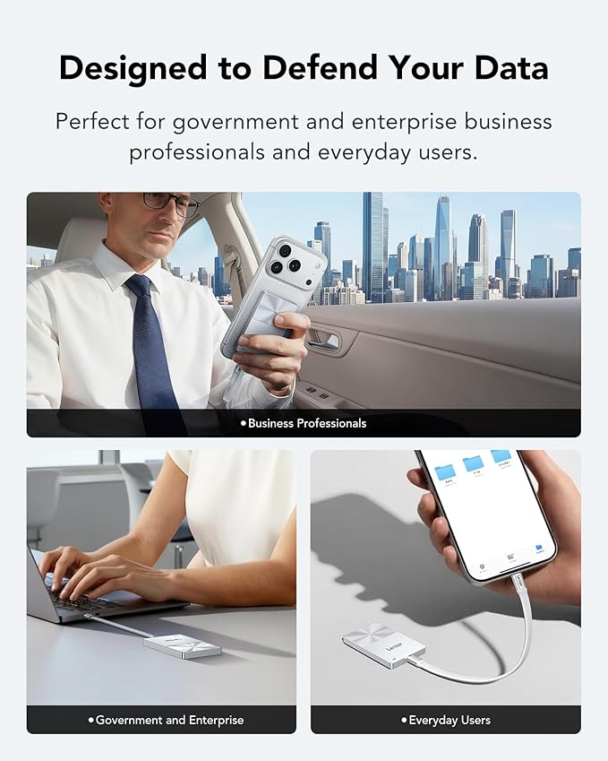 Lexar TouchLock Portable SSD 512GB with One-Touch NFC Encryption Authentication, External Solid-State Drives USB 3.2 Gen2, Magnetic Phone SSD Support for iPhone 17/16, Tablet, PC