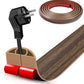 Floor Cord Cover Self Adhesive Cord Hider,20FT Cable Management, Extension Strip Protector for Wires, Prevent Cable Trips for Offices, Gyms, Exhibitions Cavity:0.39"(W) x 0.27"(H) Wood Walnut