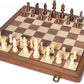 15" Wooden Chess Set with Magnetic Pieces - Extra Queens - Folding Chessboard Portable Travel Tournament Chess Board Games for Adults Kids