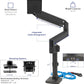 VIVO Premium Aluminum Tall Extended Monitor Arm for Ultrawide Monitors up to 49 inches and 33 lbs, USB Single Desk Mount Stand, Pneumatic Height Adjust, Max VESA 100x100, Black, STAND-V101GTU