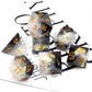 Haxtec Sharp Edge Dice Set DND Dice Black and White Resin Dice Iridecent Mylar Galaxy D&D Dice for RPG Role Playing Compatible with Dungeons and Dragons Gift