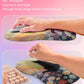 Hokafenle 2in1 Combination, Wave Keyboard Wrist Rest and Ergonomic Curvature Mouse Pad Wrist Support for Relieve Wrist Pain, Filled with Soft Cushion Memory Foam, Wishing Cat